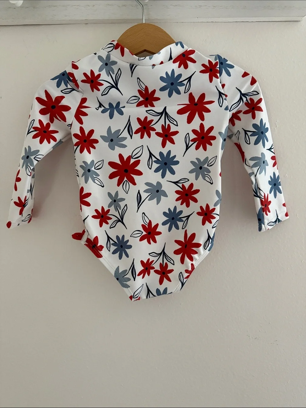 Carters 4th of July Baby Long Sleeve Floral Rashguard Swimsuit - Flower Print